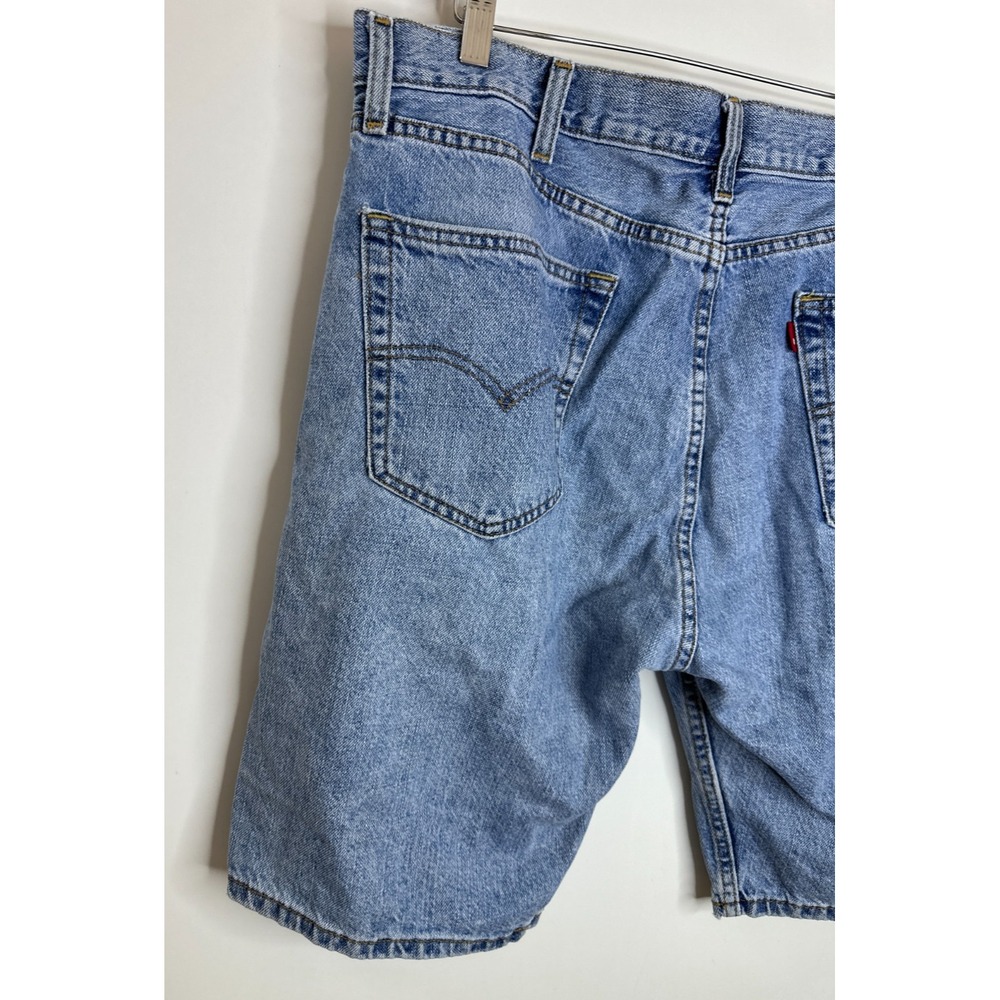 Levis 505 Regular Fit Denim Jorts Mens 38 Light Wash Blue Cotton Jean Shorts - Picture 8 of 13
